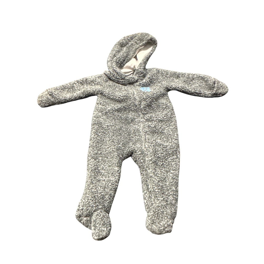 Gen2 UNC Tar Heels Baby Sherpa Fleece Hooded Pram Suit Gray 3/6M